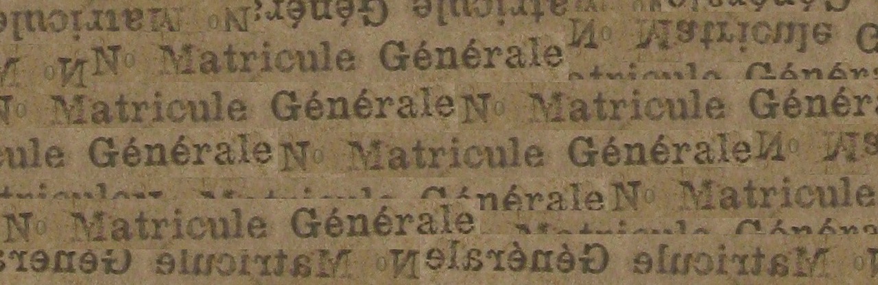 composition graphique autour du texte Matricule Générale